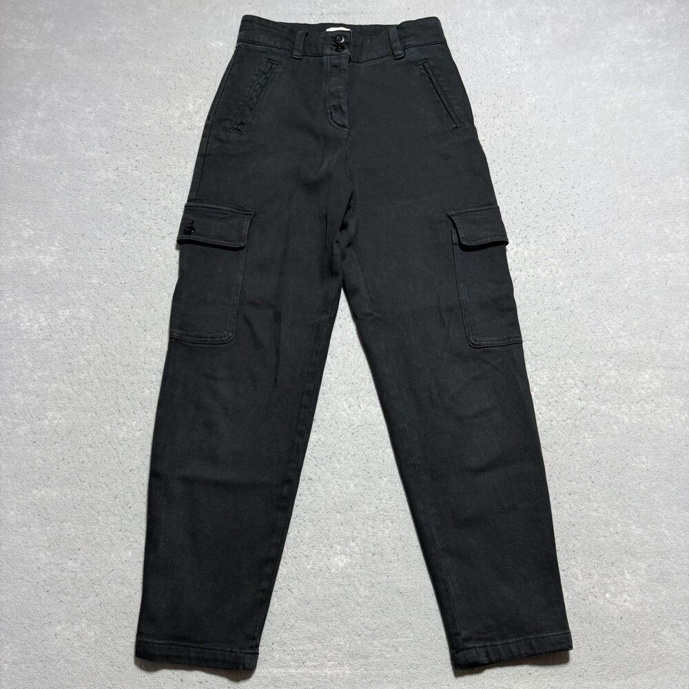 Aritzia Wilfred Free Modern Cargo 6 Black High Rise Utility Pants Cargo Pockets